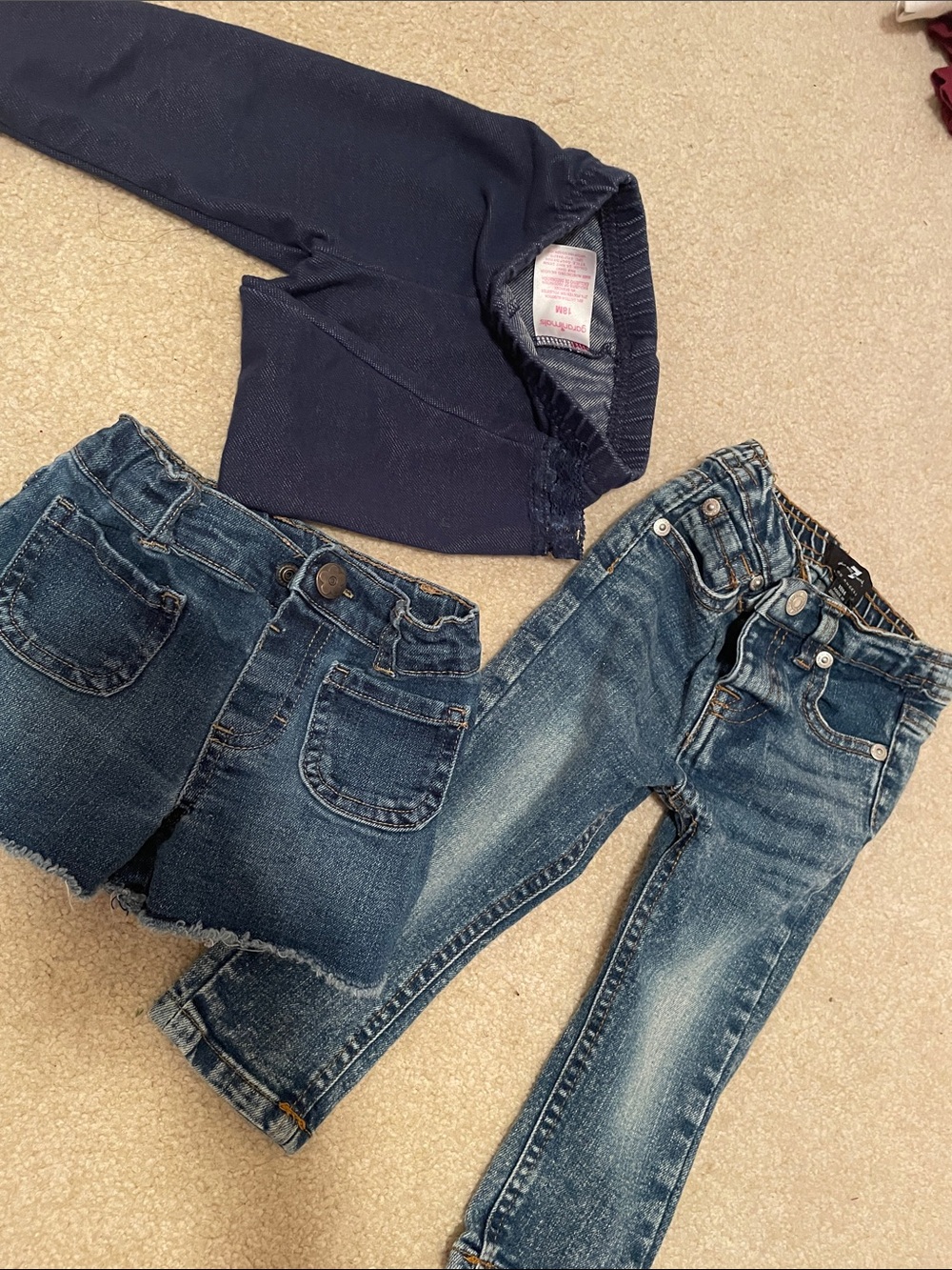 Garanimals and seven7 3pc Jean bundle w/Leggings, Shorts, Jeans